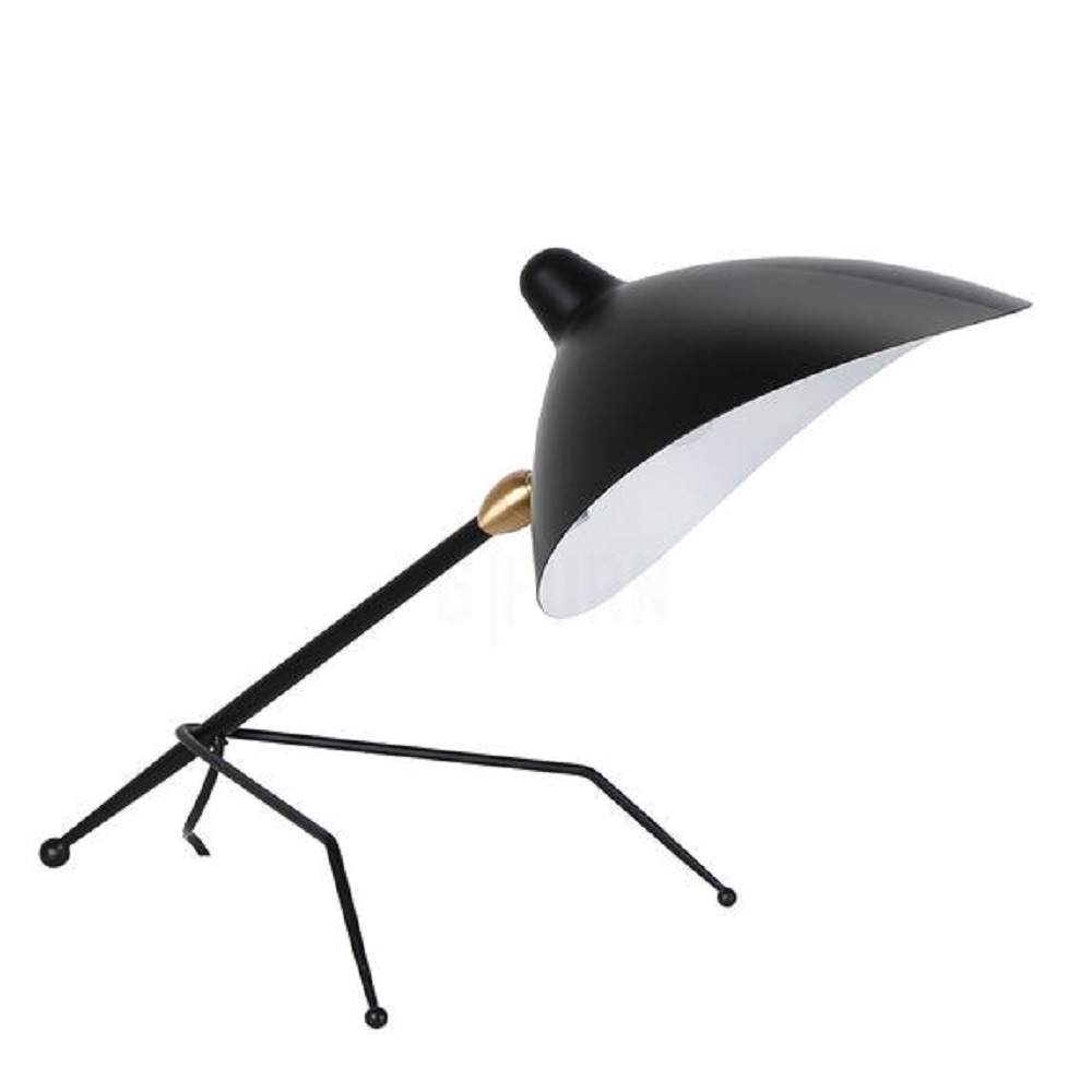 E27 Modern Simple Iron Black Triangle Serge Mouille Style Cocotte Desk Lamp for Home Hotel Decoration and Reading