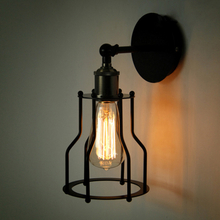 RH Retro Metal Wall Sconce Iron Cage Industrial Wall Lamp Edison Light