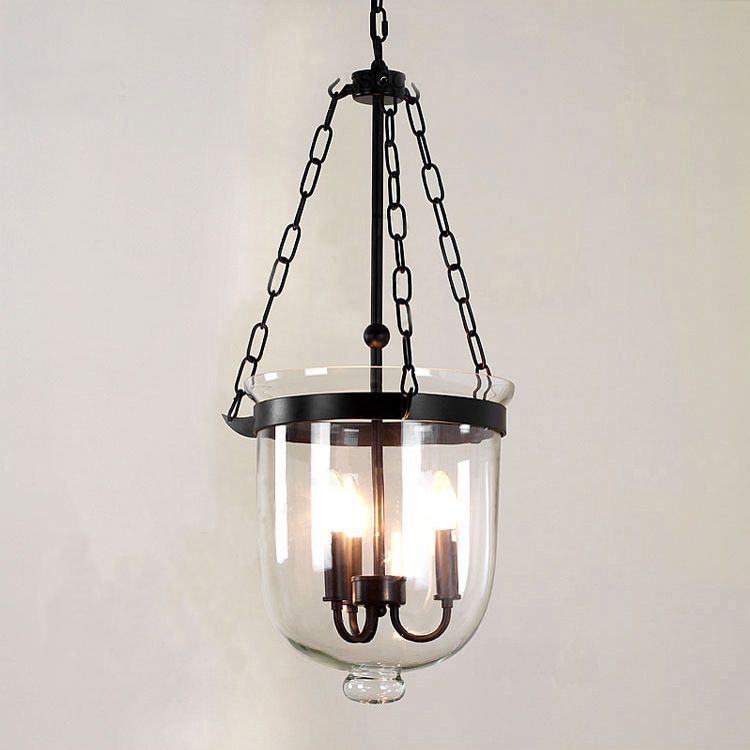 Restoration Decoration iron chain glass chandelier lighting