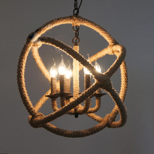 Industrial Rope Pendant Light Round Design Light Pendant
