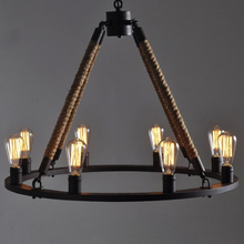 Home indoor lighting hemp rope creative hanging pendant light