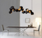 Stylish colorful designer aluminum geometry chandelier for hotel lighting