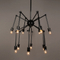 Design unique spider shape black iron vintage style chandelier
