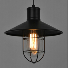 RH Vintage Pendant Lamp Edison Bulb Black Iron Cage Pendant Lamps