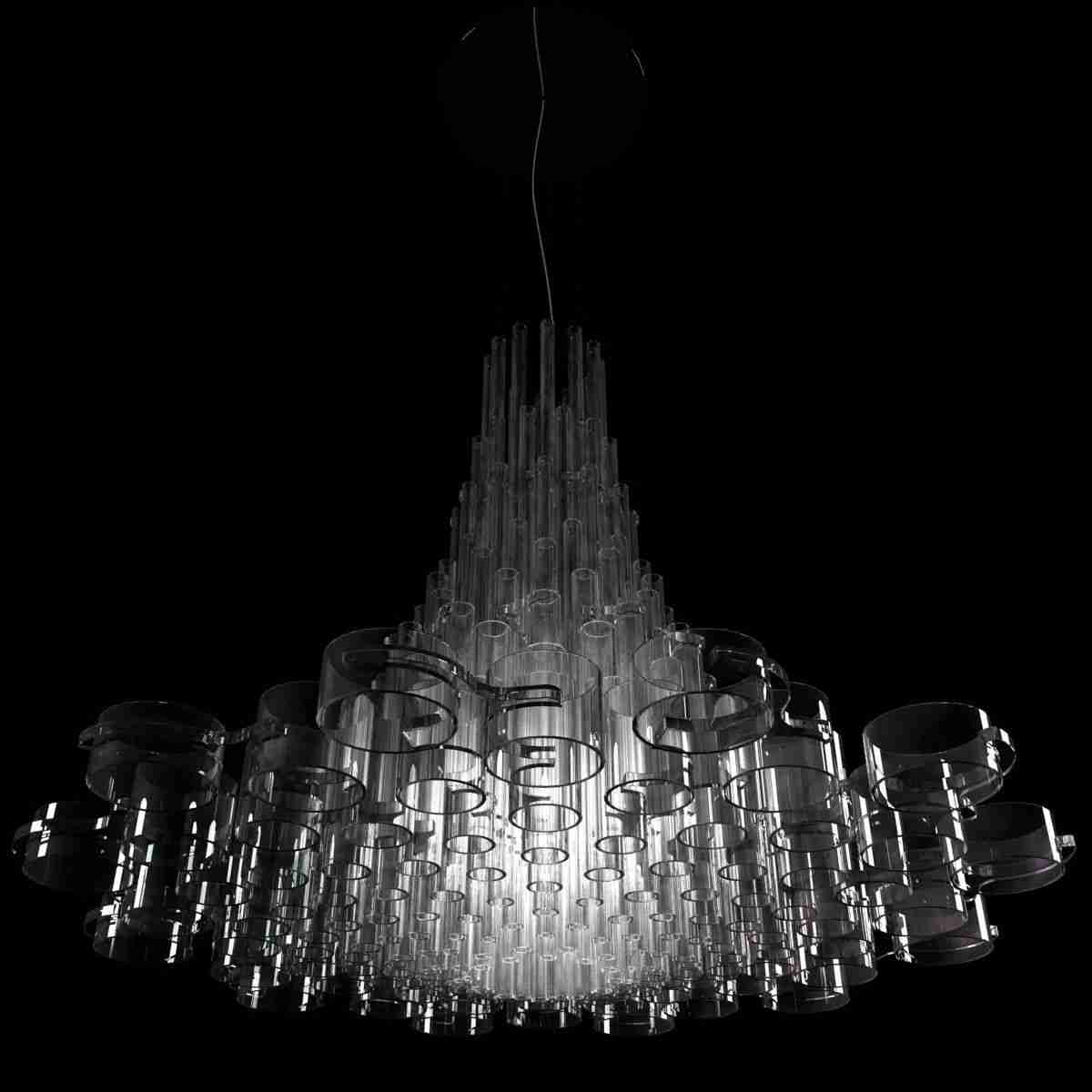 Large magic contemporary acrylic chandelier for hotel hall