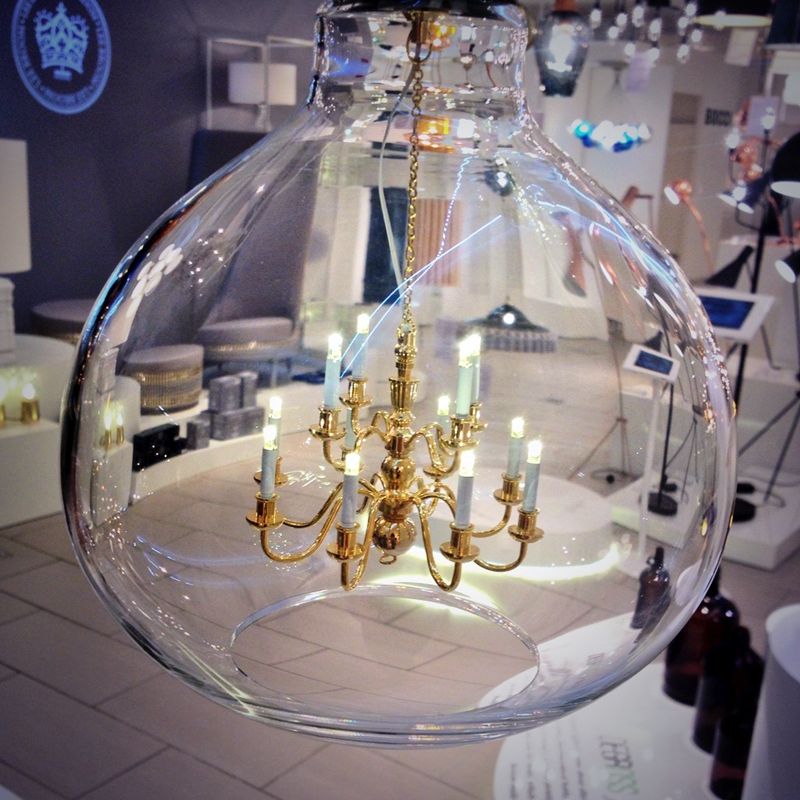 Mini King Chandelier inside glass bulb Makes for One Unusual Pendant Lamp （5069611）