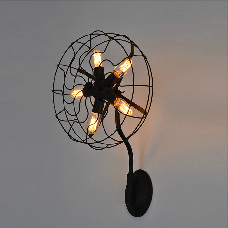 Industrial Retro rustic loft style fan shape wall sconce lighting from China manufacturer