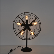 Cool Industrial retro style fan shape bedside table lamp