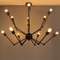 Design unique spider shape black iron vintage style chandelier