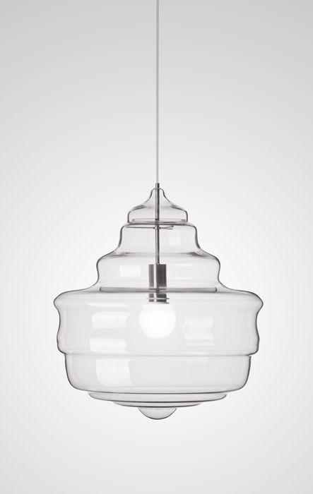 Five Hand-Blown Glass Suspension Lights and Pendant Lamp
