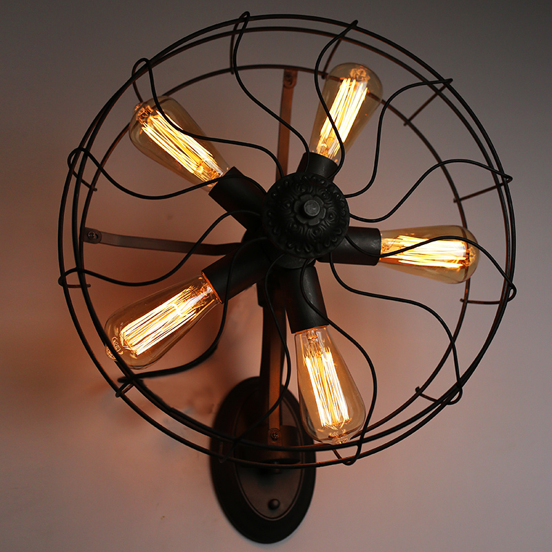 Industrial Retro rustic loft style fan shape wall sconce lighting from China manufacturer
