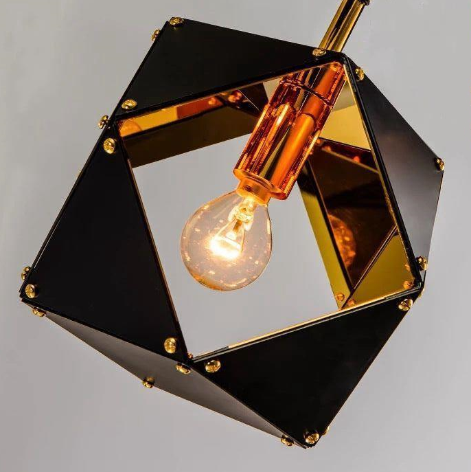 Contemporary Geometric gold suspension chandelier for home lighting