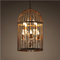 Retro candle lighting Iron art birdcage crystal chandeliers for hotel or home or villa 