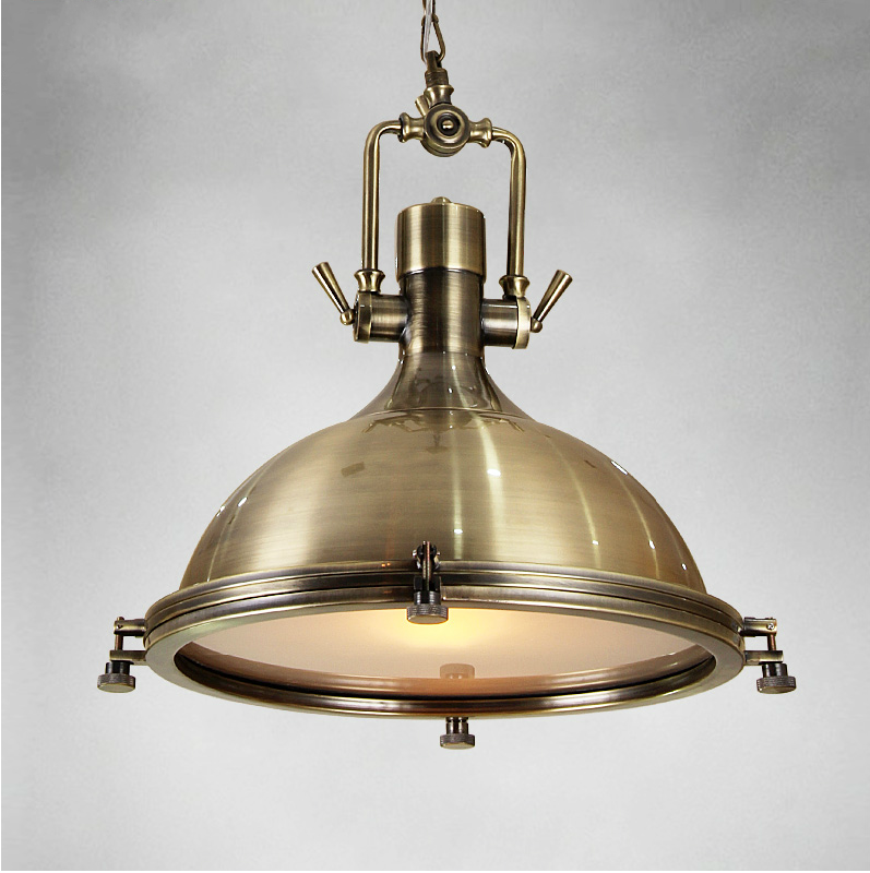 Harmon Pendant Collection Industry Vintage Frosted Glass Metal Pendant ...